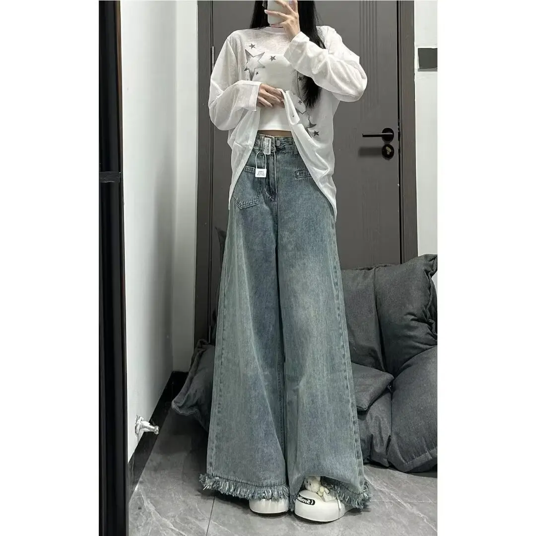 Baggy Jeans Pants for Woman Shoujo Girl Style American Vintage Women's Denim Pants Women's Spring Clothes Low Rise Jeans Jean
