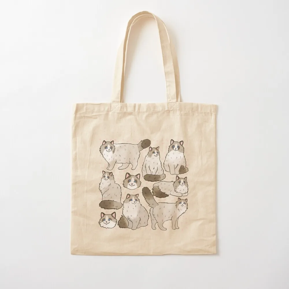 

Ragdoll cute cat pattern Tote Bag large size bags Big bag Canvas Tote Bag