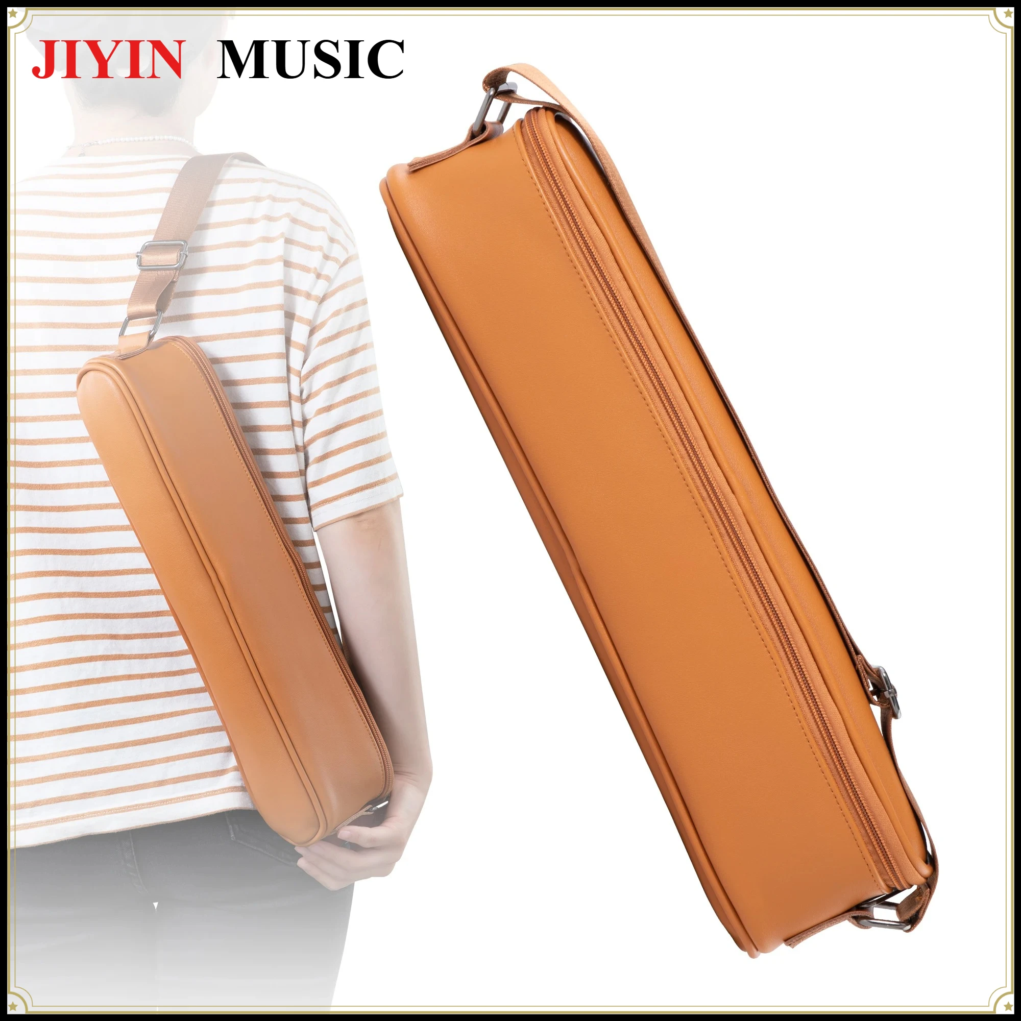 

Lightweight Flute bag flute backpack portable handbag for 16Hole 17 Hole Leather case Black Satchel Zipper Portable
