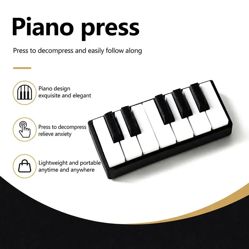 3D-Druck Mini-Klaviertastatur Fidget-Spielzeug mit Schlüsselanhänger, perfekt zur Stresslinderung im Büro, in der Schule und im Alltag. – Detail 5