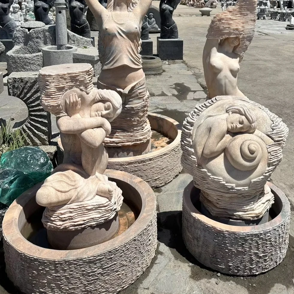 Female Woman Statues  Water Fountain for Hotels and Ponds for Outdoor Decorative Usage Deposit Only