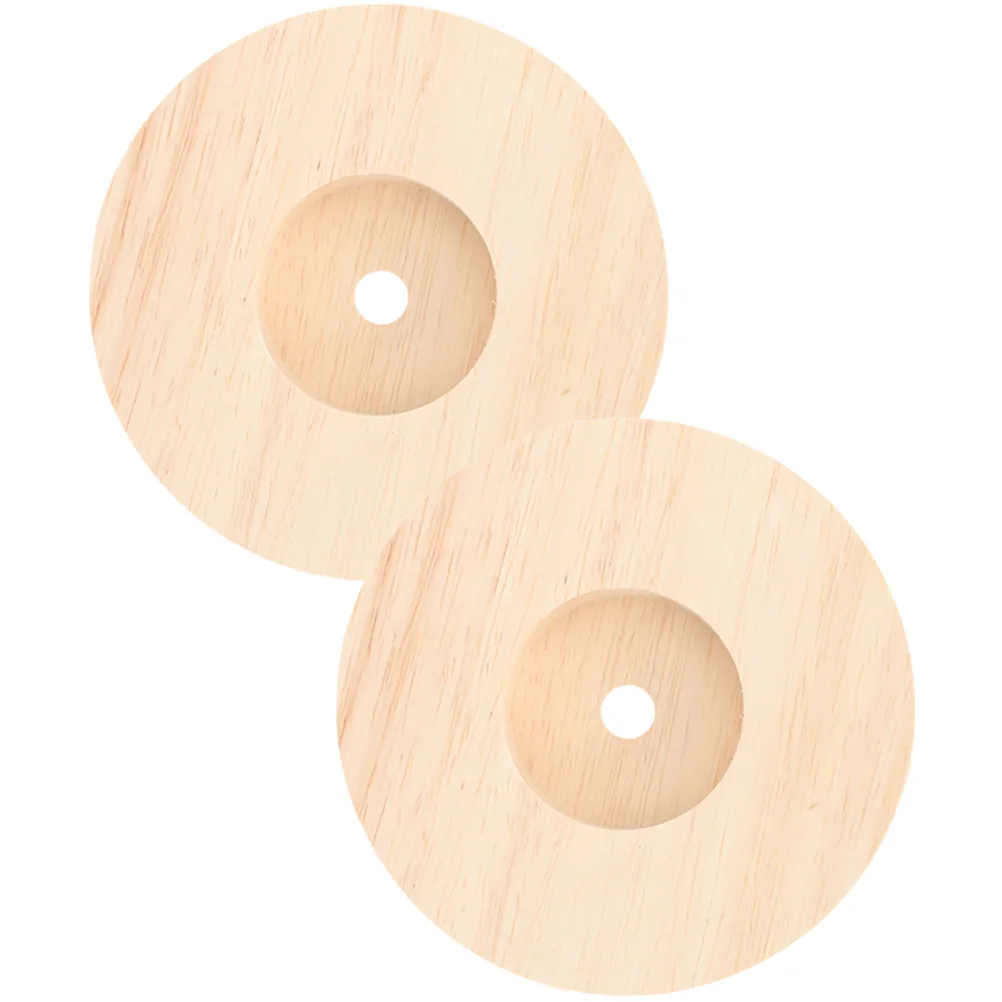 

2pcs Round Table Diy Wood For Bedroom Study Light Parts Stand Solid Wood Base Wooden Base Bedside Lamp Night Lamp Wooden Bases