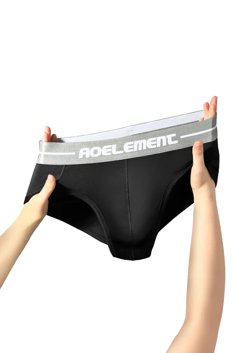 

5pcs Model tote bursa creme U convex men's briefs shot separate ice silk briefs