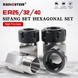 Pince hexagonale carrée ER pour machine à graver CNC, mandrin de nuit, 25/32/40 nuits