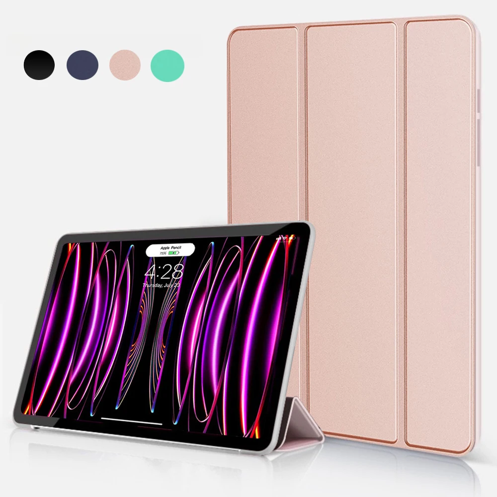 

Tablet Case For iPad Pro 11 2022 A2435 A2759 A2761 PU Leather Tri-fold Cover For iPad Pro 11 inch 4th Generation Frosted shell