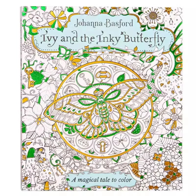 Magia e The Lky Butterfly Drawning Coloring Book, Conto Mágico para colorir adultos e crianças, Arte pintada, 120 páginas, 255*220mm, Novo