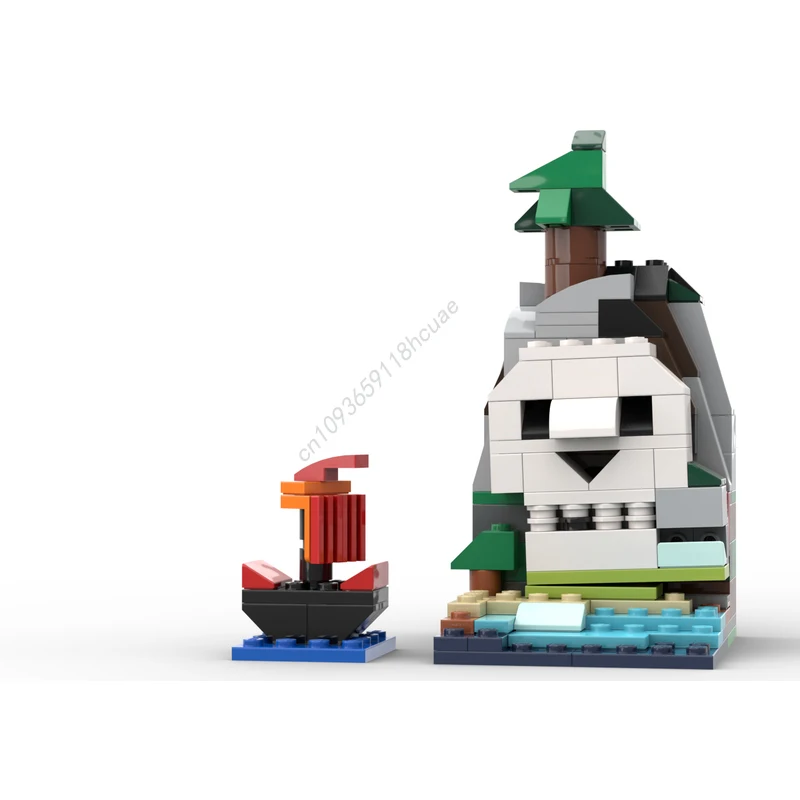 

150 шт. MOC 10696 Остров черепа, классические строительные блоки, рождественские вдохновения, инновационный дизайн, сделай сам, для творческих взрослых, подарок для детей