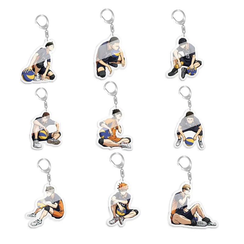 Anime Sitting Hinata Shoyo Tobio Kageyama Daichi Sawamura sugawara Cosplay COSTUME Keychain Accessories Key Pendant Prop Gift