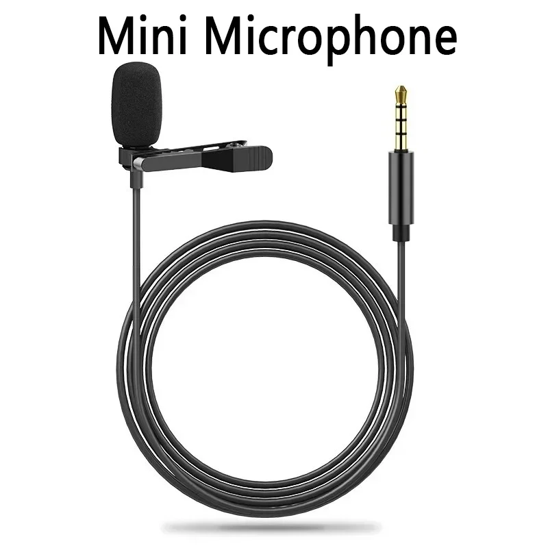 3.5mm Mini Portable Lavalier Microphone For PC Laptop Type C Lapel Clip-on Microphone For Smart Phone USB Professional Micro Mic