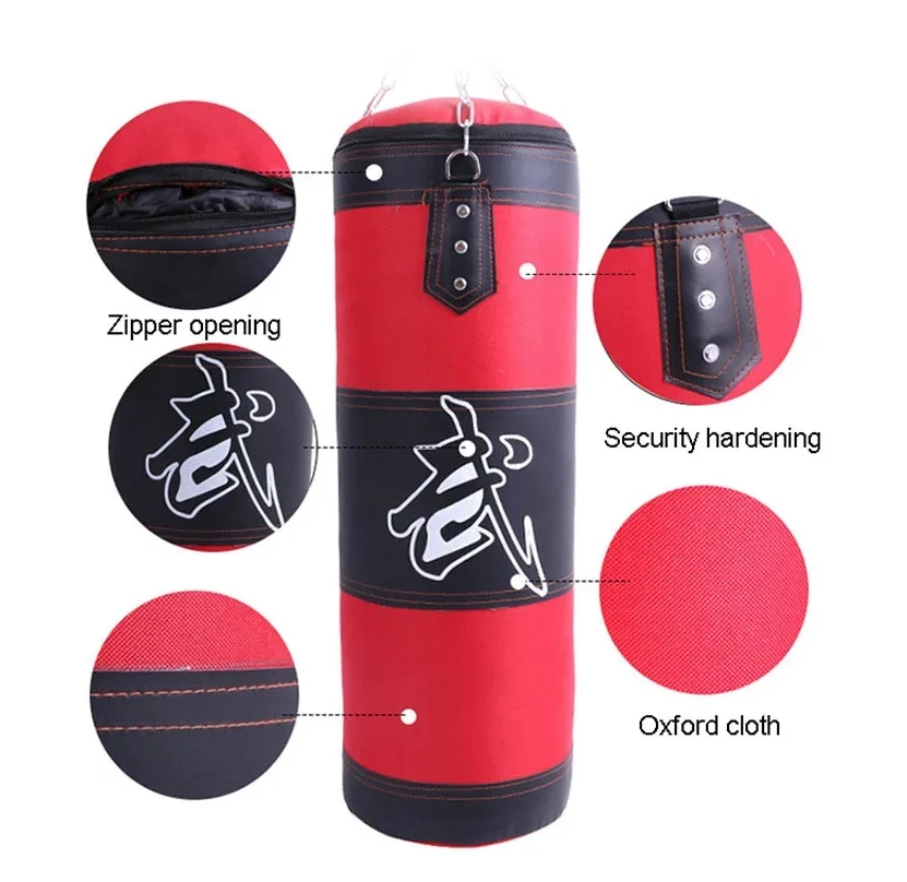 Empty Boxing Sand Bag, Hanging Kick Sandbag, Boxing Training, Fight Karate Sandbag Set with Gloves, Wrist Guard