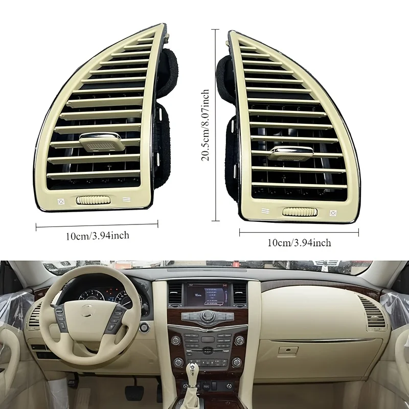 

for Nissan Patrol for Infiniti QX56 2011-2021 Central AC Air Outlet 1 Pair Dash Air Conditioner Vent Outlet Grille Assembly