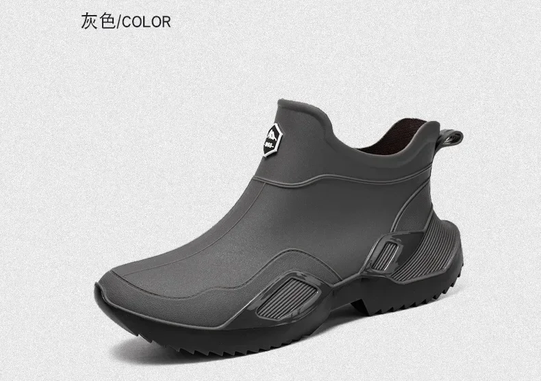 Unisex Kurze Regenstiefel Rutschfest Verstärktes PVC-Material Runde Zehenkappe Knöchelhoch Paarstiefel für Frühling und Sommer Wasserschuhe – Detail 5
