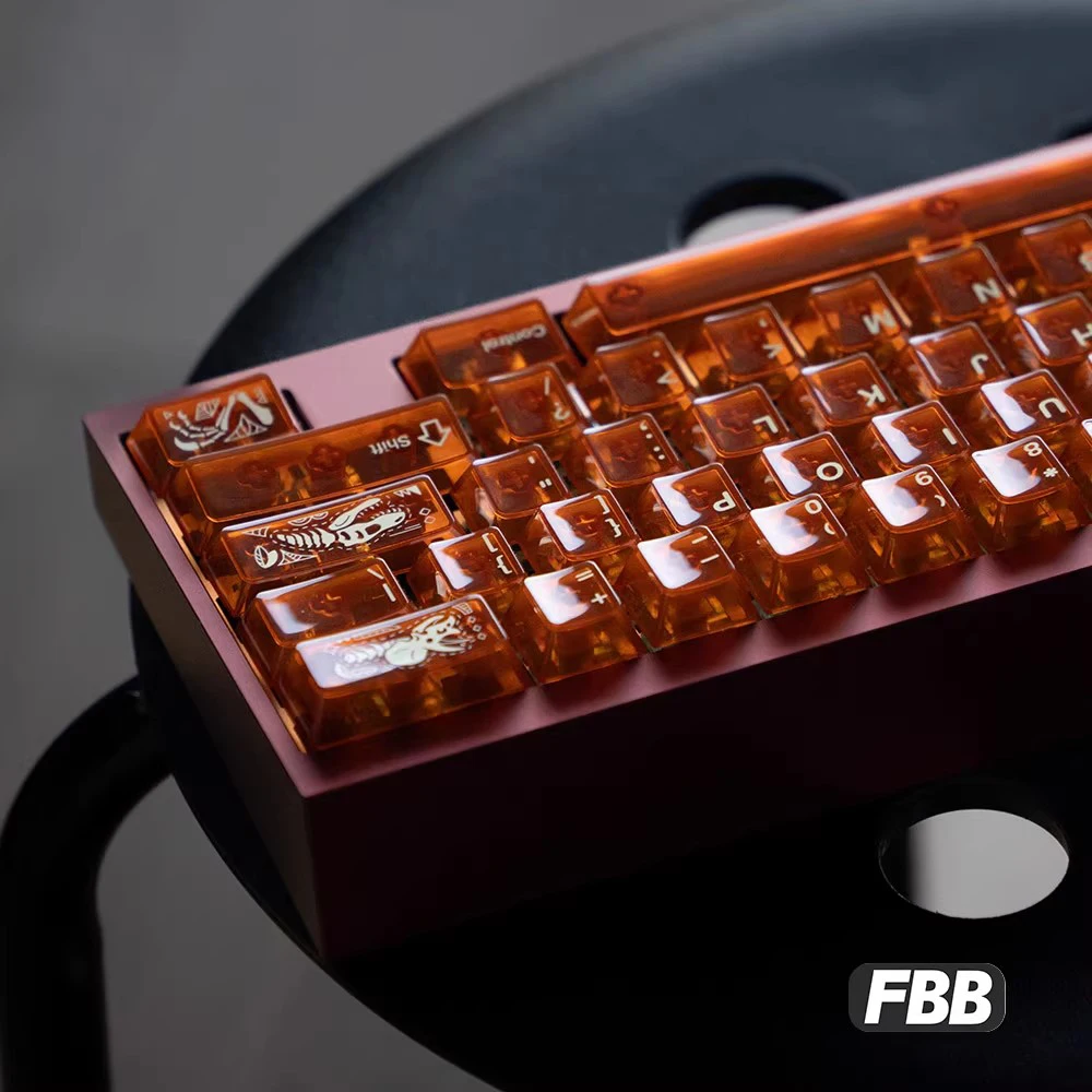 FBB أغطية المفاتيح PBT لوحة المفاتيح الميكانيكية MX مفاتيح Keycap لتقوم بها بنفسك الإبداعية هدية ديناصور الأحفوري العنبر للألعاب المحمول 1.7 مللي متر سمك