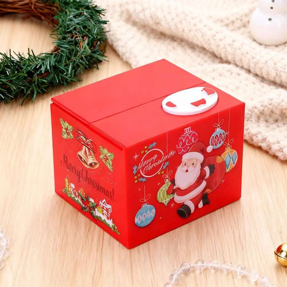 Um cofrinho de coleção de dinheiro assistido de Papai Noel, cofrinho elétrico, cofrinho divertido, compatível com aniversários de Natal A5I9