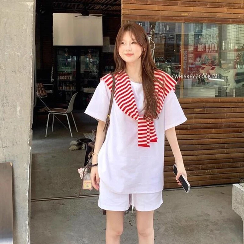 Red And White Striped Shawl Versatile High-End Women's Outerwear Knitted Scarf