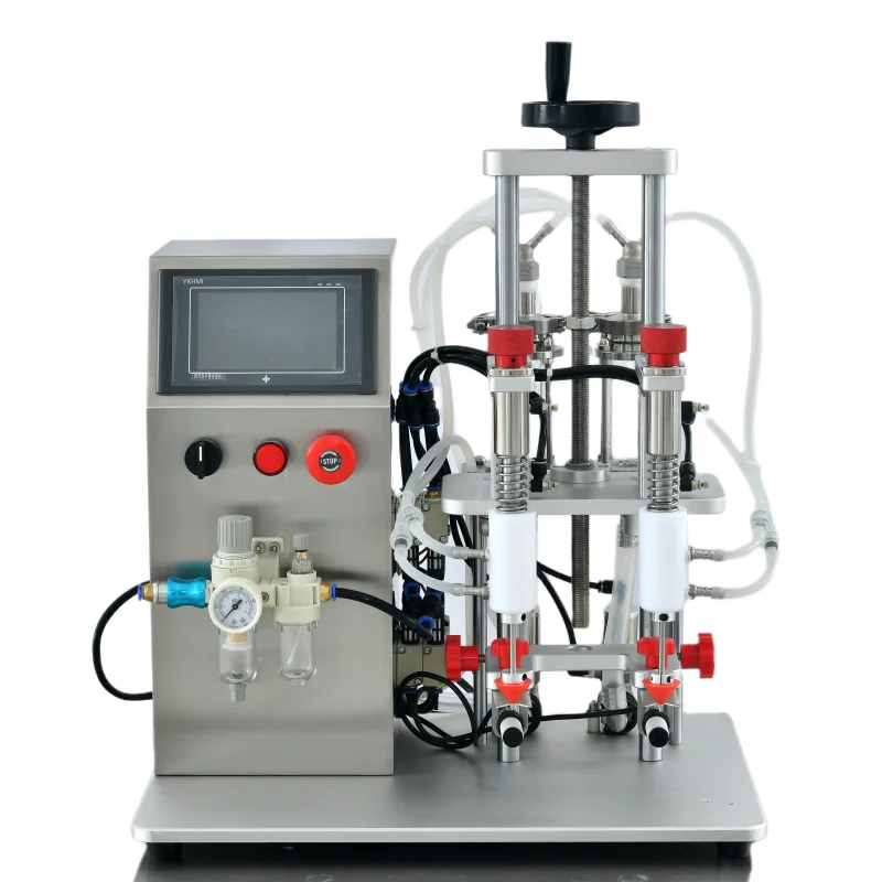 Double Head Vacuum Perfume Filling Machine 1-200ml Constant Liquid Level Sucker PLC Touch Screen Bottle Filler