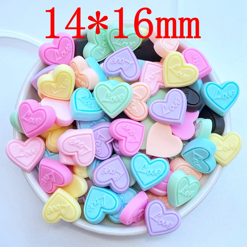 20Pcs New Cute Mini Heart Resin Flatback Cabochon Scrapbook Kawaii Embellishments Accessories