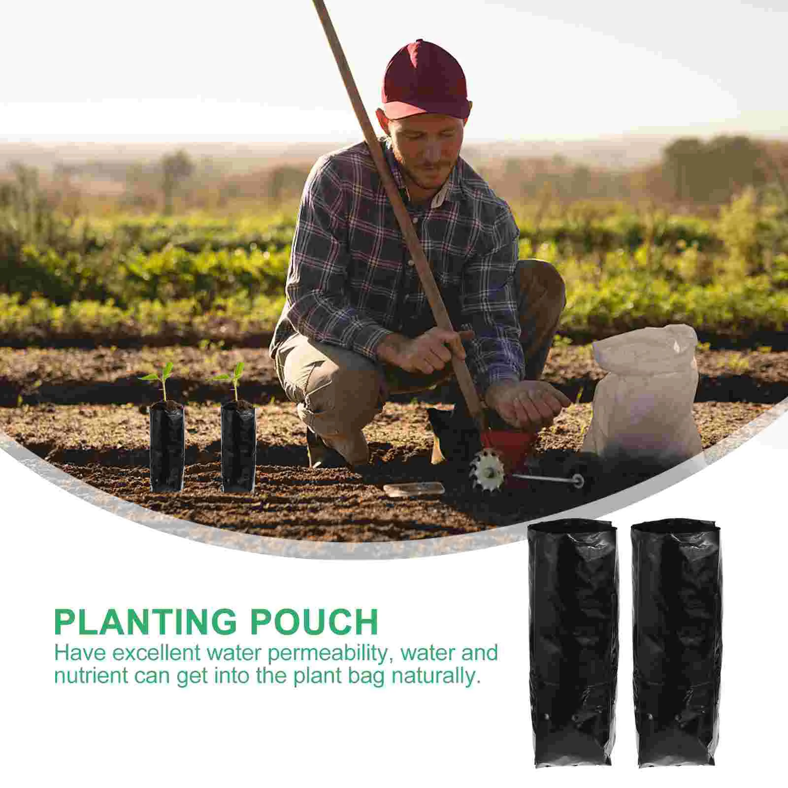 100 Pcs Seedling Bags Premium PE Breathable Lightweight Healthy Easy Use Improve Survival Rate Fast Growth Gardening Planting