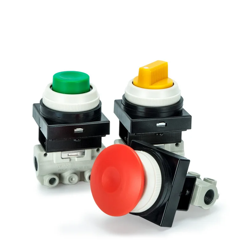 

Pneumatic button switch two position three-way mechanical valve manual valve VM130-01-33A VM130-01-30RA VM120-01-30RA