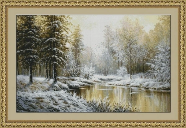 Winter River Snowy forest 16CT 14CT non stampato kit punto croce di alta qualità ricamo arte fai da te ricamo fatto a mano decorazioni per la casa