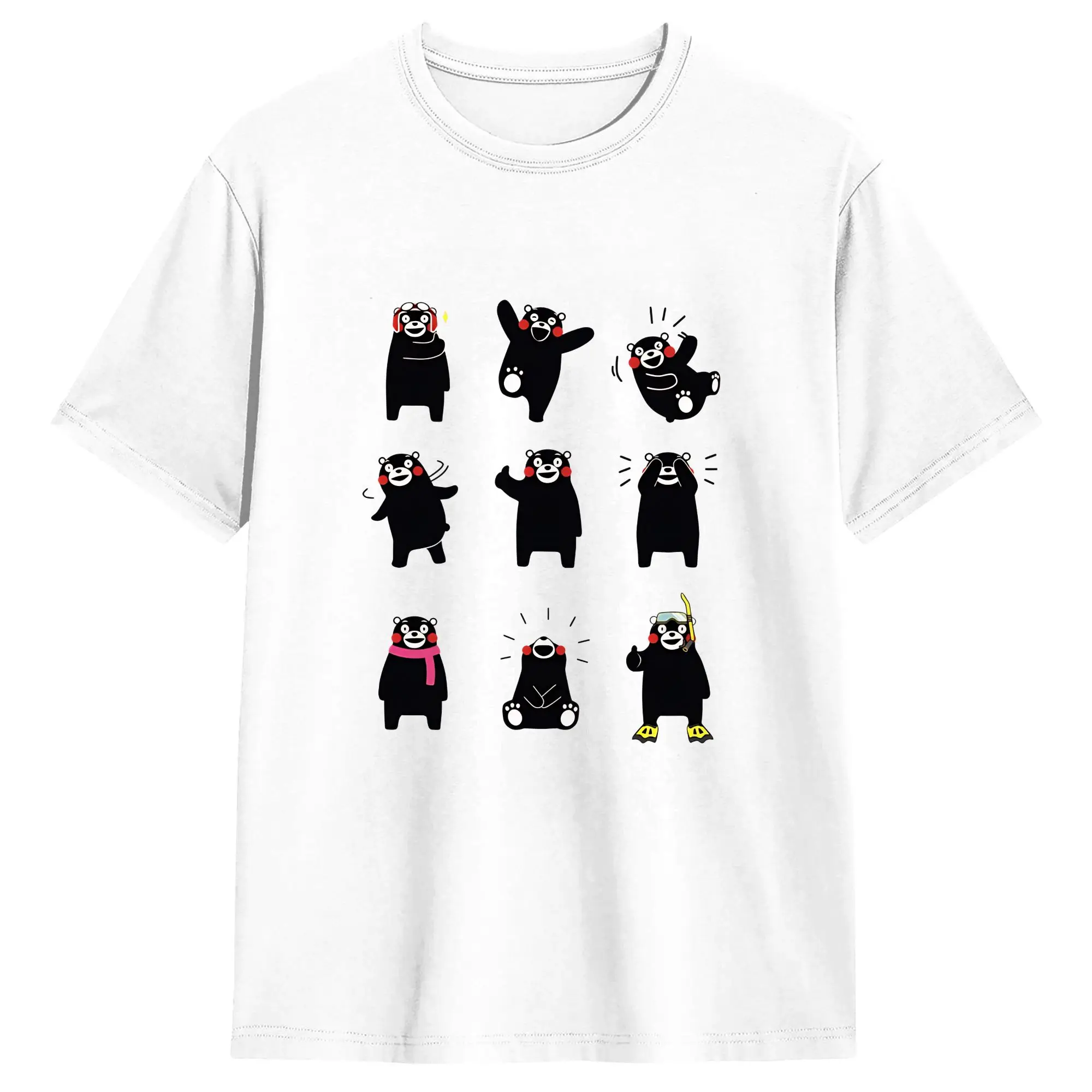 kumamon sprinkled eggs 100% Cotton T-Shirt For Men Beach  Classic T-Shirts Crewneck Leisure Tees Big Size Wholesale Clothing