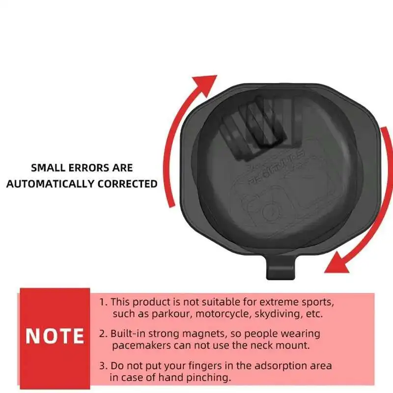 كاميرا الحركة المغناطيسية الرقبة جبل الصدر كاميرا الجسم قلادة الحبل POV حامل مدونة فيديو ل GoPro 13 12 11/ Insta360 X4 Action 5 4