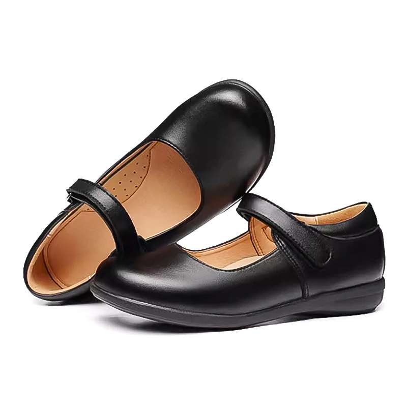 Comfortable Princess Shoes Black Soft-soled Leather Shoes Princess Girl Shoe Huaraches of Girls From 3 to 12 Years Old Mother