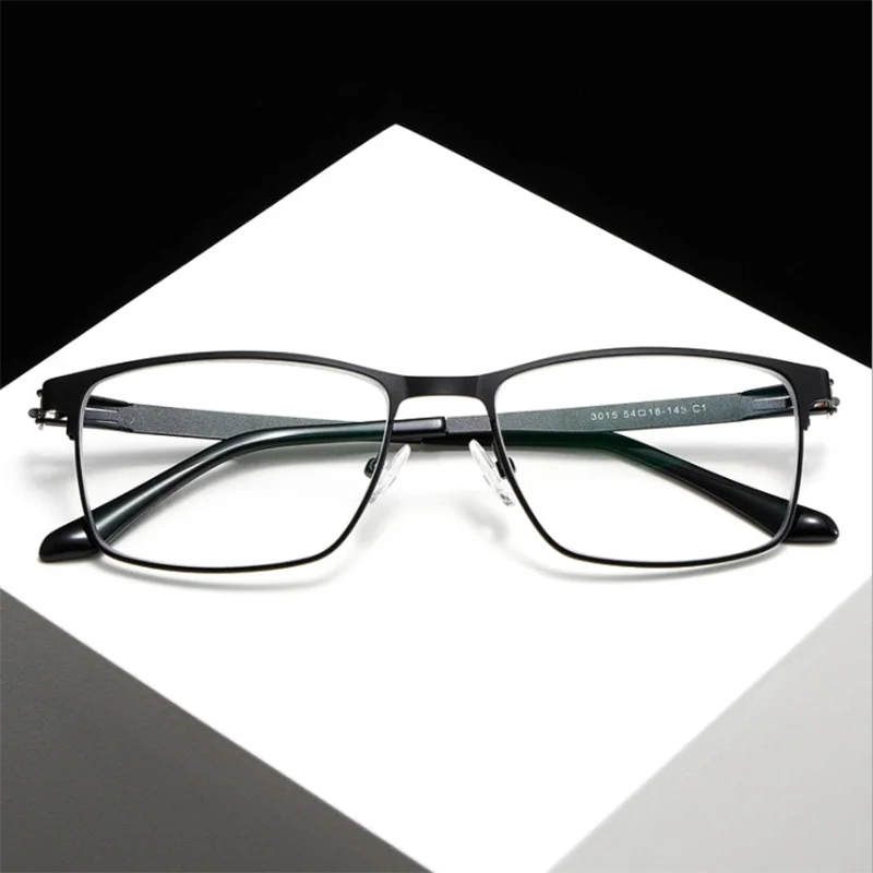 No Screws Design Sun Photochromic Gray Square Prescription Eyeglasses Metal Men Power Spectacles 0 -0.5 -0.75 -1.0 To -6.0