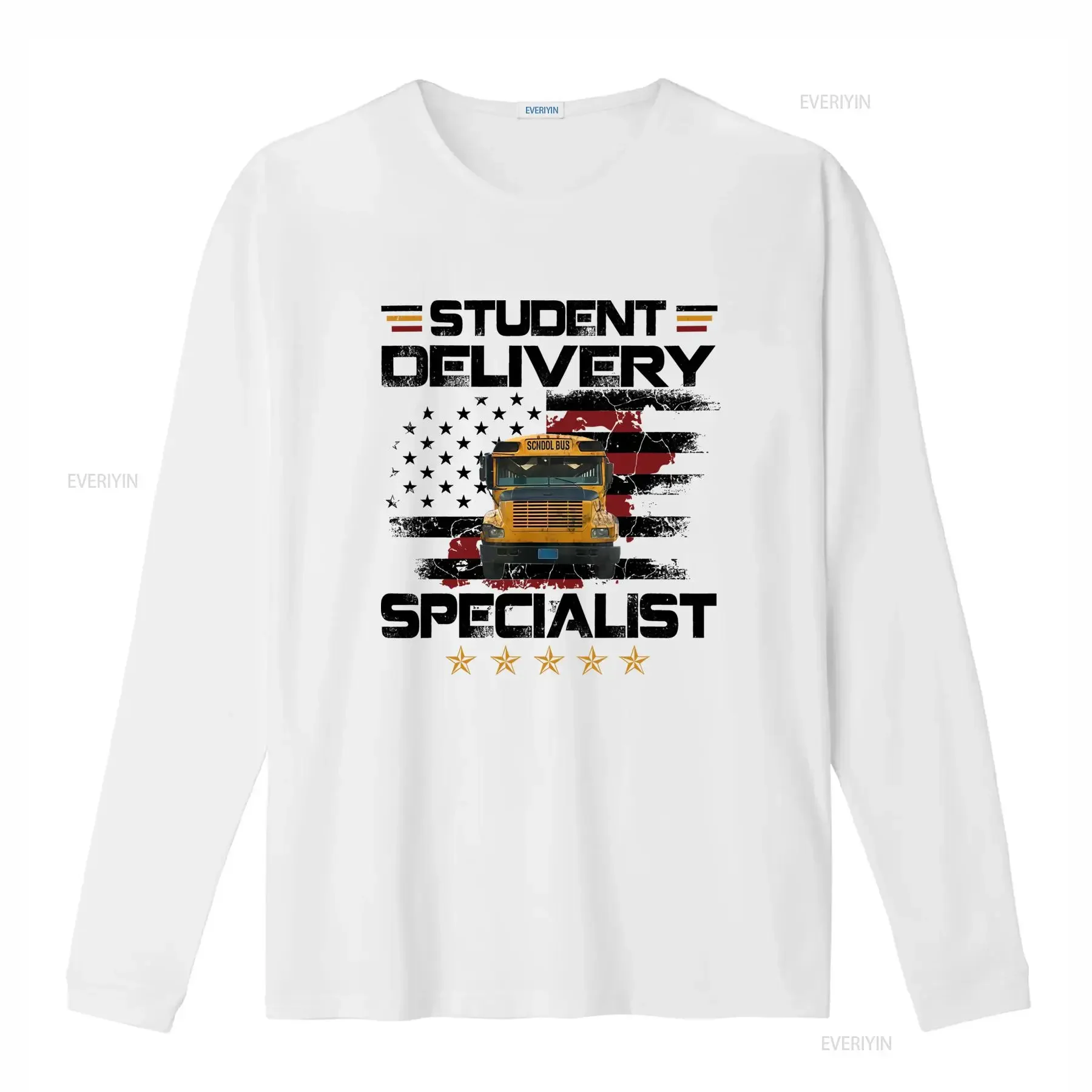 New Student Delivery Specialist Funny School Bus Driver T Shirt S 5XL American Flag Design vintage Washed fashion streetwear