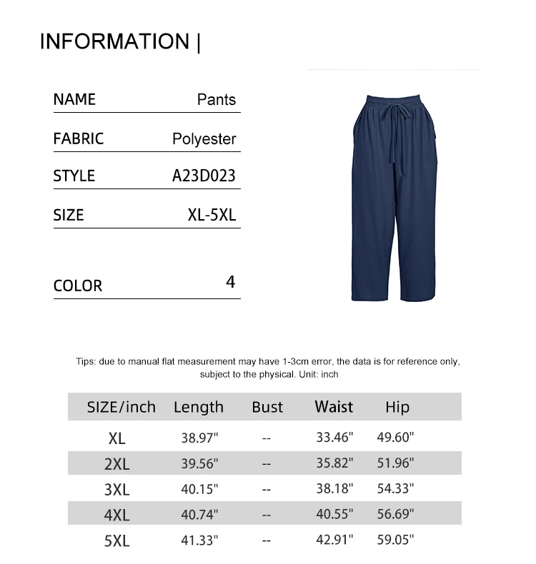 Einfarbige Freizeithose mit Kordelzug und hoher Taille in Übergröße – Lässige Alltagshose, einfache Hose mit elastischem Bund – Detail 1