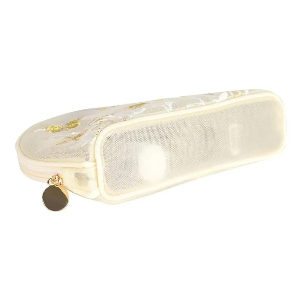 Large Capacity Toiletry Bag Embroidery Butterfly Shell Cosmetic Storage Bag Transparent Washbag Makeup Bag Storage Organizer