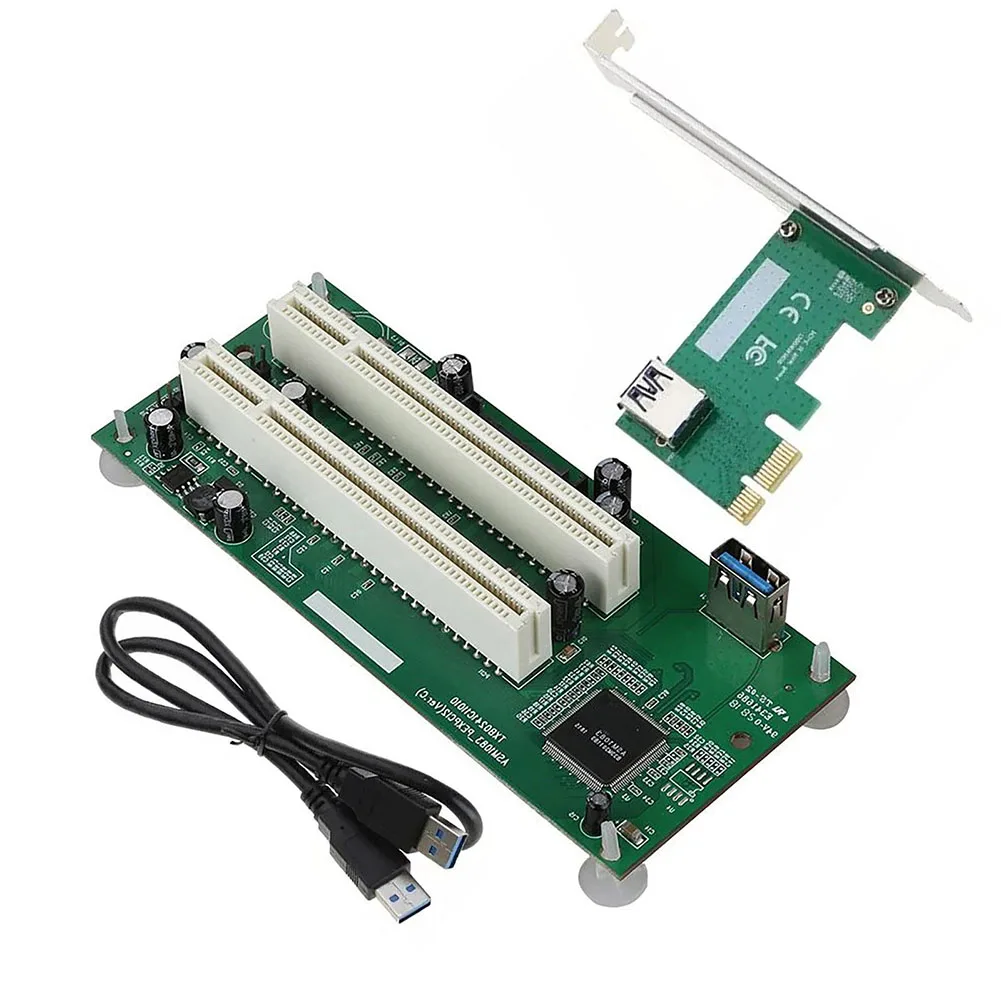 1Set PCI-Express PCI-e To PCI Adapter Card For PCIe To Dual Pci Slot Expansion Card With USB Cable For Windows 2000