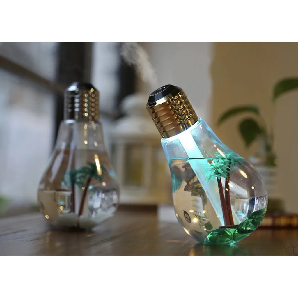 Colorful Bulb Humidifier Essential Oils Diffuser Mini USB  Humidifier Car Atomization Water Supplement Air Humidifiers