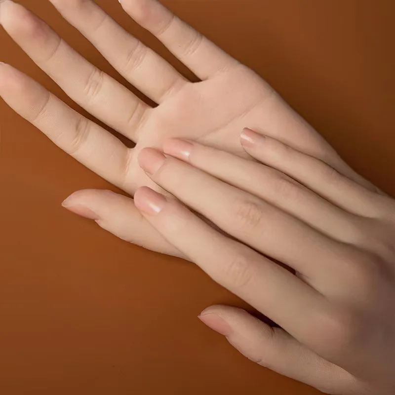 High Simulation Silicone Practice Hand Model With Flexible Finger Joints Bendable Hands for Jewelry Display Nail Practice ZDW03