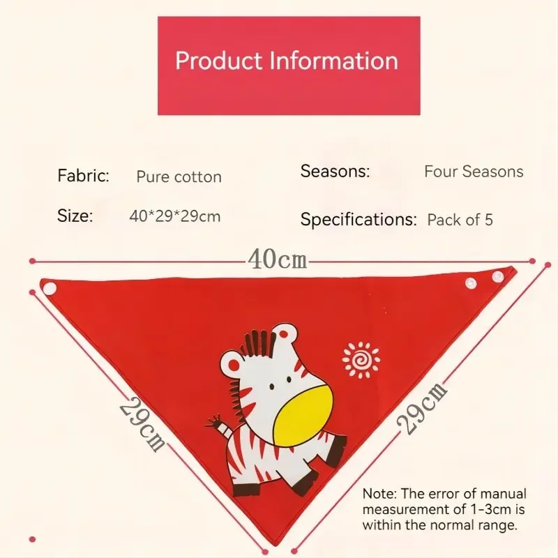 5pcs Waterproof Newborn Bibs Cotton Baby Saliva Towel Triangle Scarf Newborn Boys Girls Absorbent Cloth Bib Saliva Scarf image 5