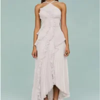 Gown Neck Strap Irregular Long Dress For Women Ruffle Sleeveless High Waist Backless Dresses 2025 New Summer Elegant Party Y2k - Image 4