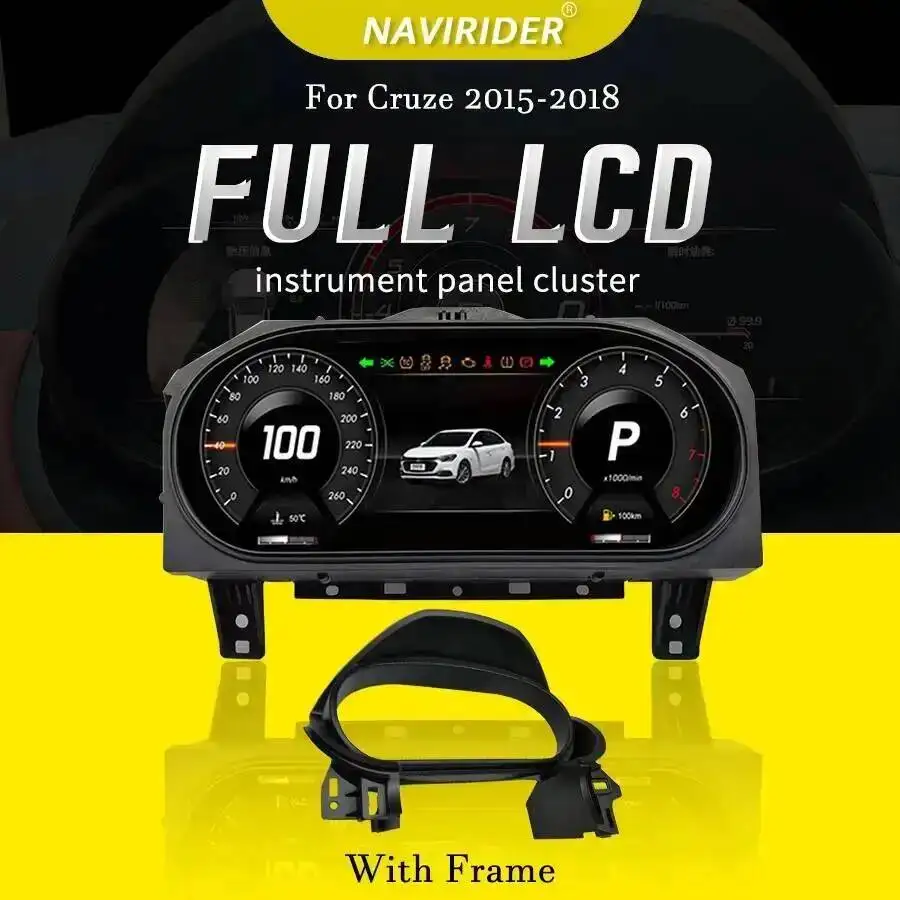 For Chevrolet Cruze 2015-2018 LCD Instrument Panel Digital Dashboard Virtual Cockpit Cluster GPS Speedometer With Carplay Clock