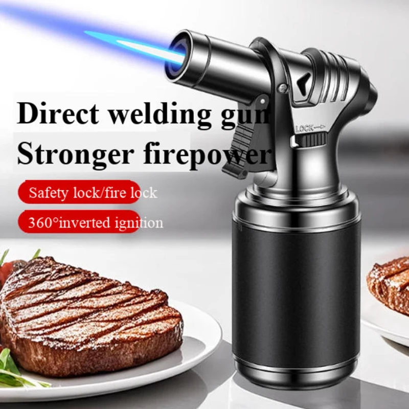 NewWindproof Lighter Inflatable High Temperature Point Moxibustion Cigar Burning Pig Hair Handheld Spray Gun Igniter