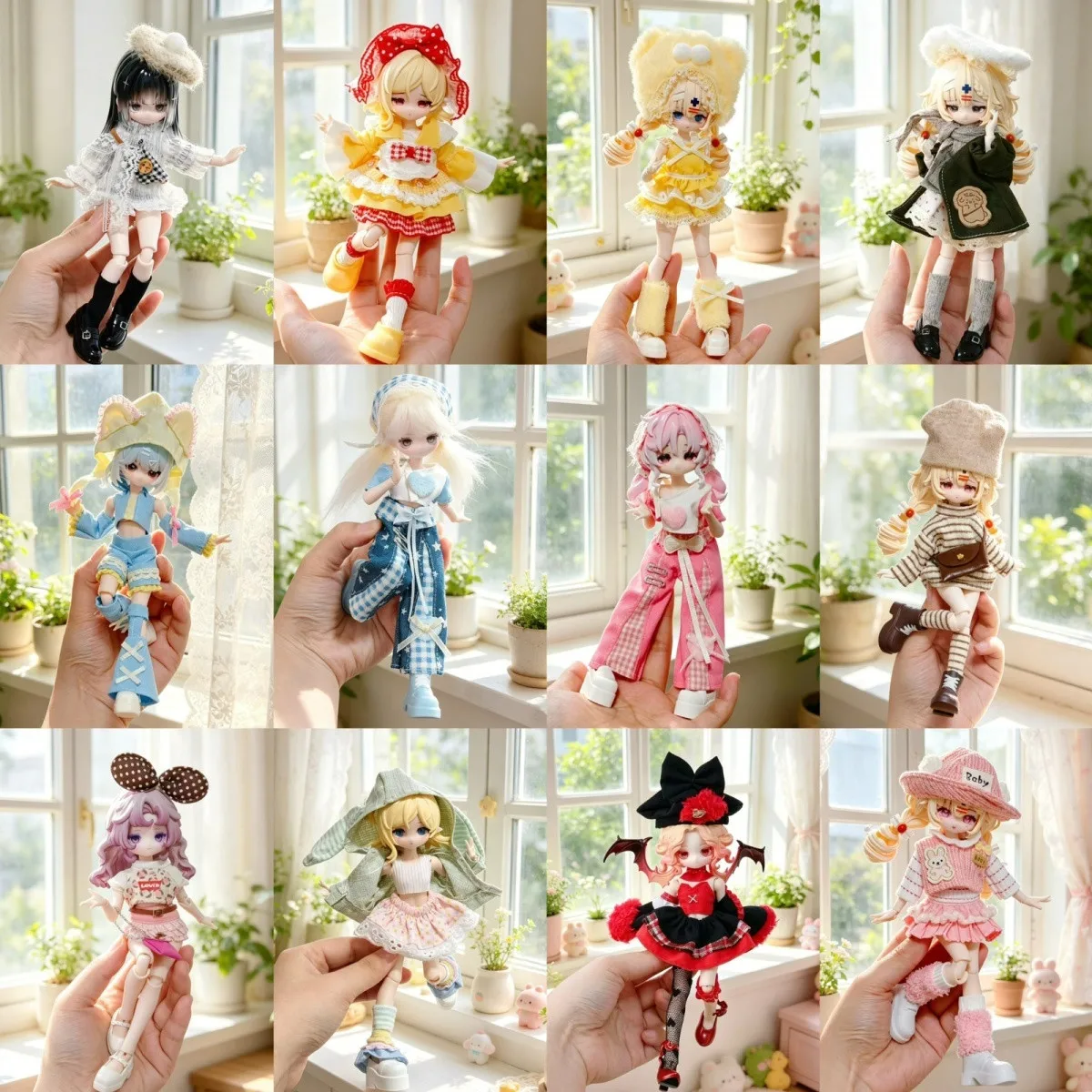 Spring Festival New Year Doll Clothes for 1/8 1/12 Ob11 Mitang Asi Body BJD Te6 Crystal Weather Body Outfit Cute Kawaii Dress Up