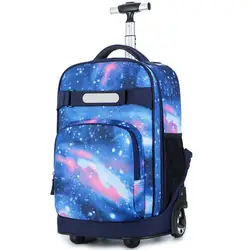 18 inch School Rolling backpacks bag Children Wheeled backpack kids School bag wheels travel Trolley Luggage  bags for teenagers