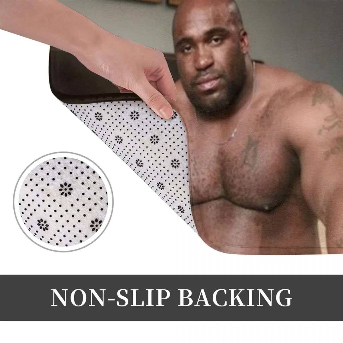 Big Dick Black Guy Meme Barry Woodses Anti-slip Doormat Floor Mat Carpet Rug for Entrance Home Bathroom Living room Footpad Mats - view 3