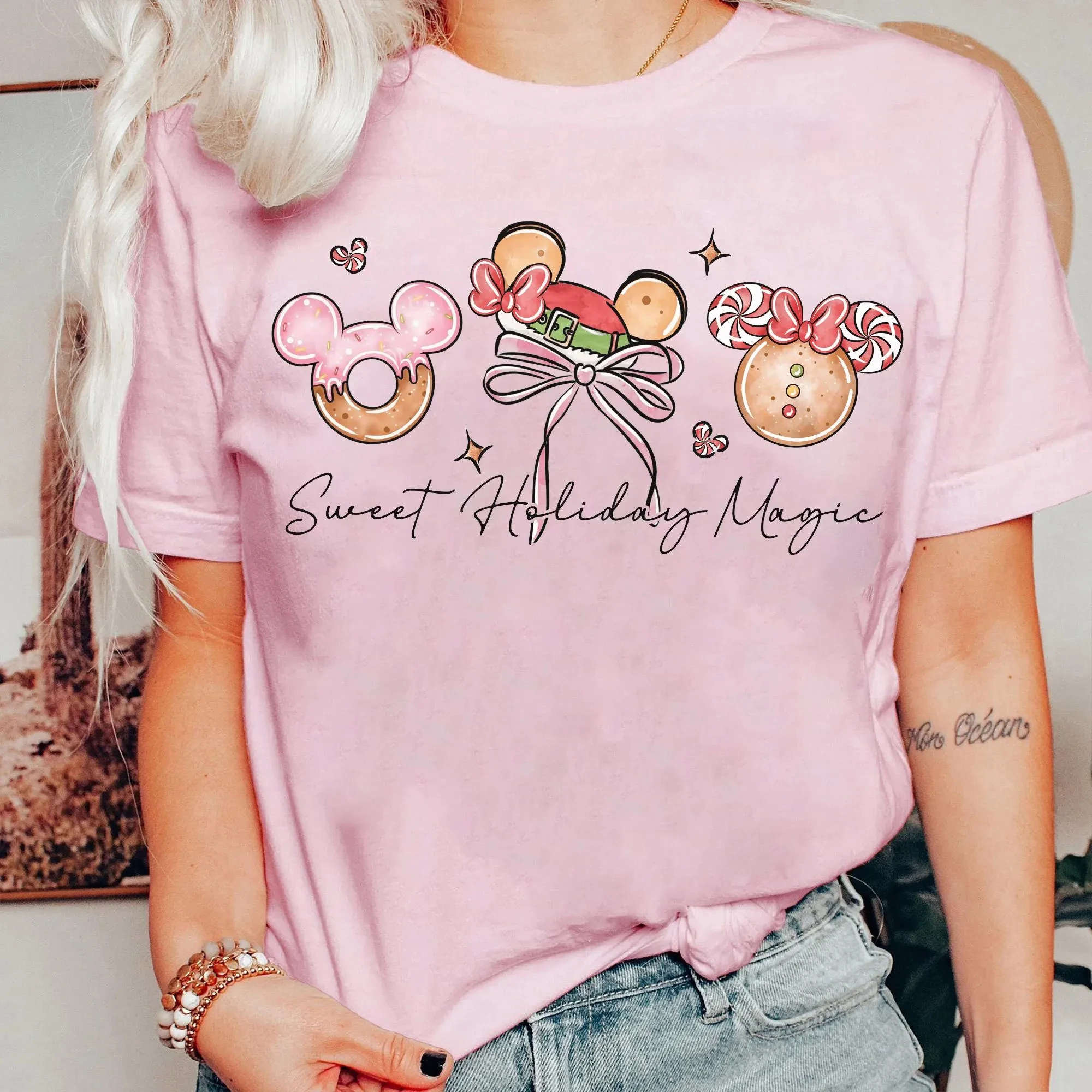 

Magical Mouse Gingerbread Cookies Christmas Disney Mickey and Minnie Girly Xmas Shirt Disneyland Christmas Matching Tee