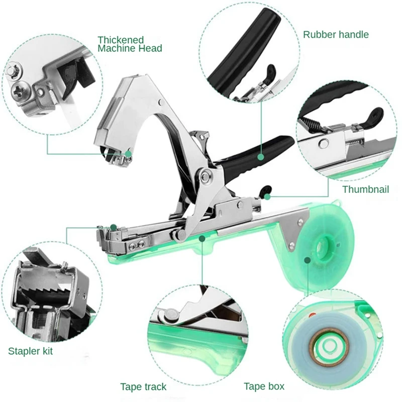 Plant Branch Hand Tying Staples +Tapener +Tapesbinding Machine Flower Vegetable Garden Tapetool Garden Tools