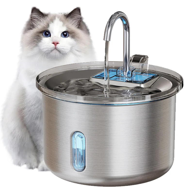 Cat & Dog Stainless Steel 2L Leak Proof Eco-Friendly Automatic Water Fountain with Filter for Pets