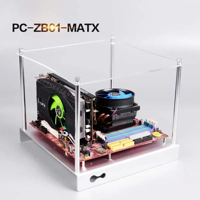 Mini MATX คอมพิวเตอร์อลูมิเนียม PC-ZB01-ITX M-ATX/ATX อลูมิเนียมคอมพิวเตอร์แชสซีเปิดขนาดเล็กแชสซี Micro ATX HTPC