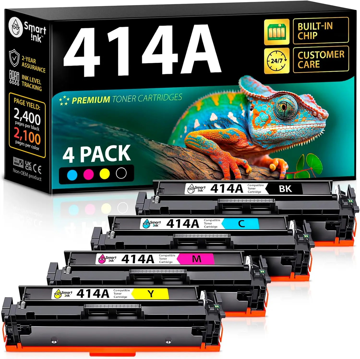 

Совместимые тонер-картриджи Smart Ink, 4 шт. в упаковке, с чипом, для цветных лазерных принтеров (черный, голубой, пурпурный, желтый)