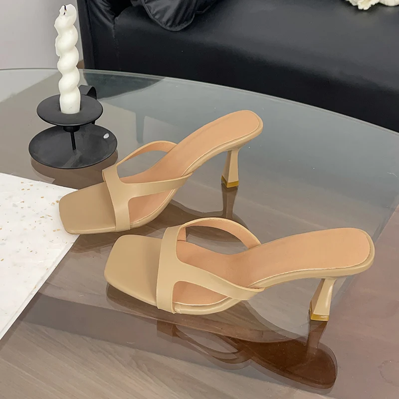 Sexy Women High Heel Sandals Summer New Fashion Square Toe Open Toe Women Elegant Casual Comfortable Black High Heel Sandals