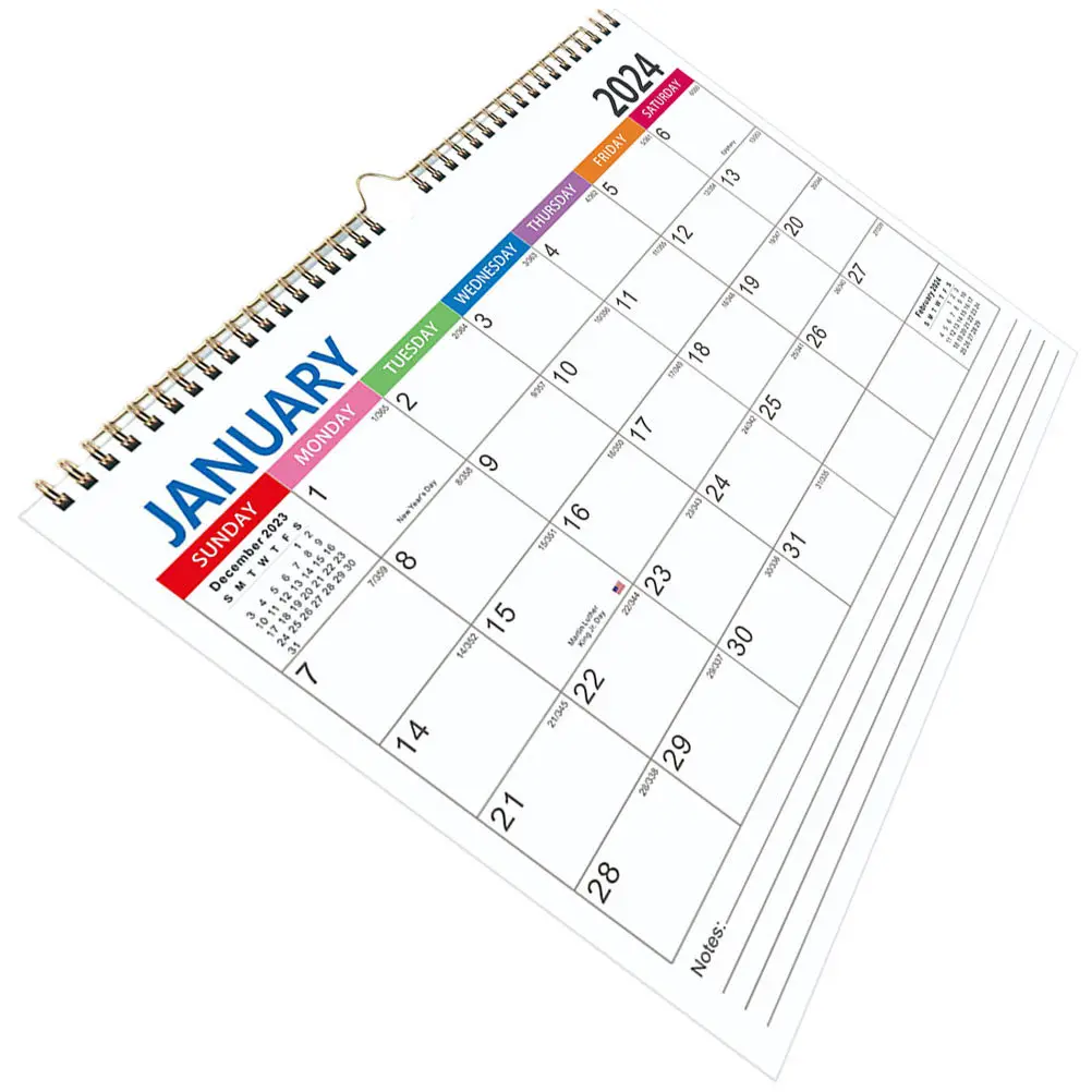 

Monthly Wall Hanging Calendar Smooth Polished Surface for Home Office Daily Use 2024-2025 Family Appointment Calendar