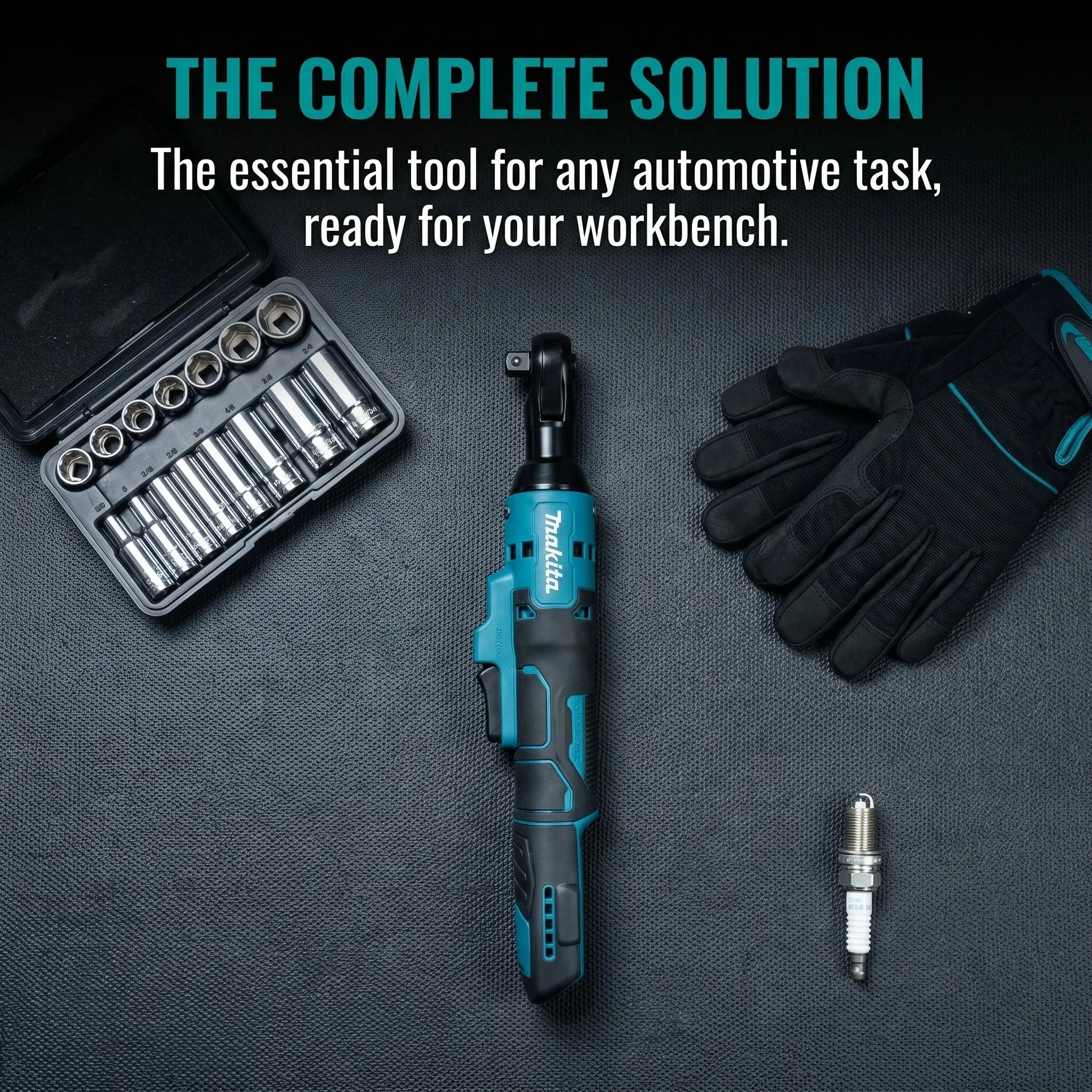Makita 18V Brushless Right Angle Ratchet Wrench Cordless Variable Speed LED Tool for Home DIY Repair Projects Use Kit