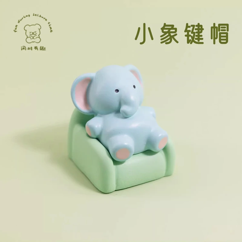 مجموعة أغطية مفاتيح على شكل أريكة الخنزير الصغير ثلاثية الأبعاد من الراتنج الحرفي على شكل حيوانات أغطية مفاتيح أصلية مخصصة لملحقات لوحة المفاتيح الميكانيكية #3